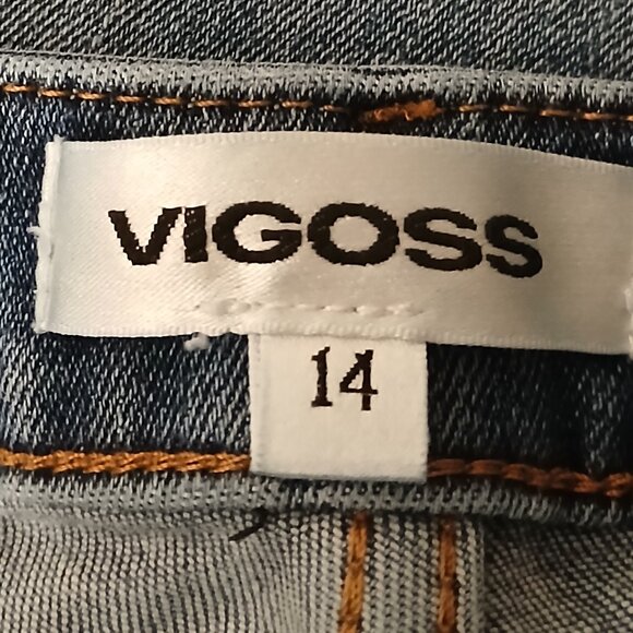 Vigoss Jeans Size 14 Jagger Skinny Distressed Blue Denim Stretch Mid Rise - Picture 8 of 10